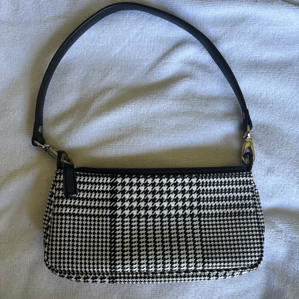 Ralph Lauren Black and White Houndstooth Shoulder Bag - Picture 2 of 10